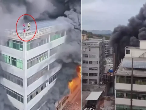 Can pazarı! Alevlerin sardığı binada mahsur kaldılar